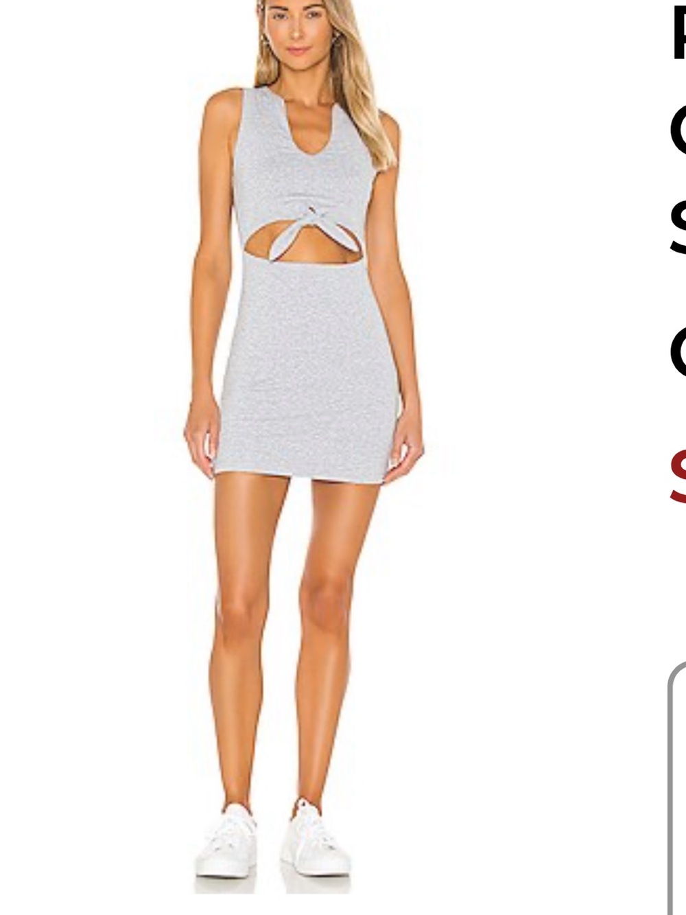 Grey Cutout Tank Bodycon Mini Dress